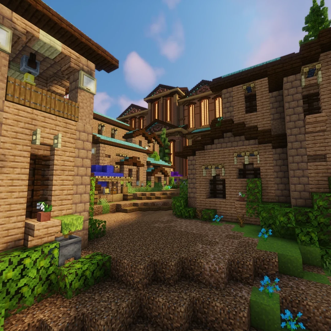 Minecraft Apollo Skyblock lobby map town