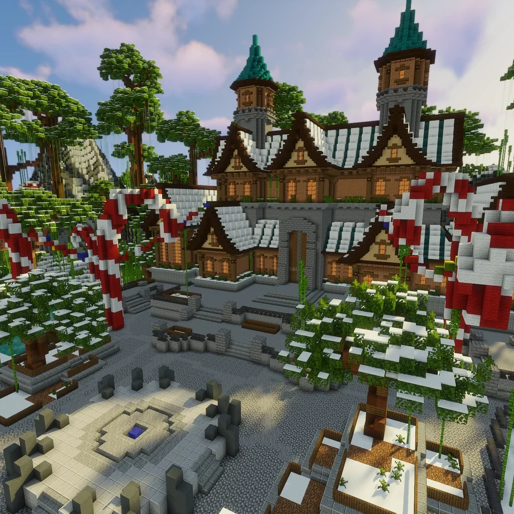 Minecraft Mirstone skyblock lobby Winter map spawn