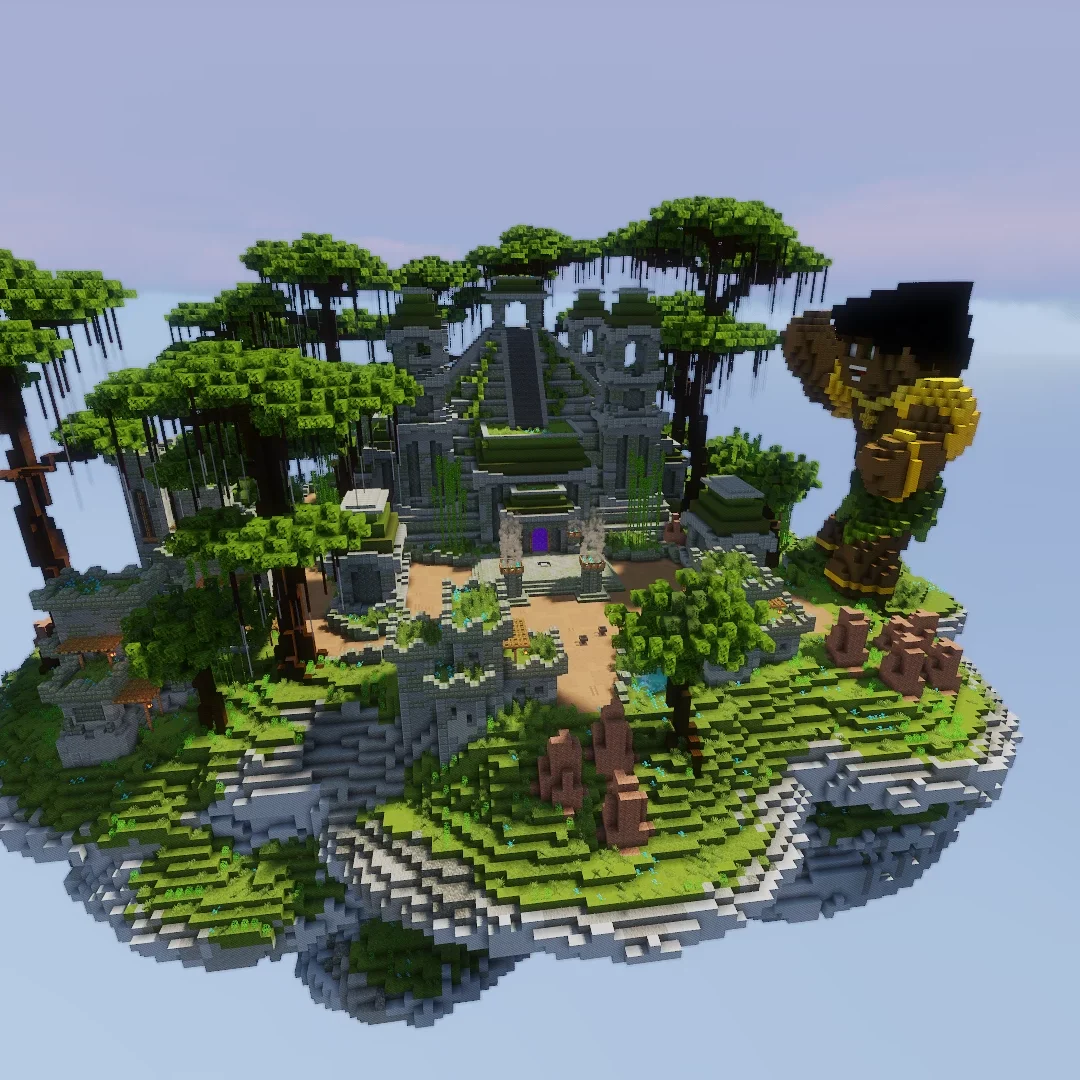 Minecraft Pecan skyblock lobby map render image