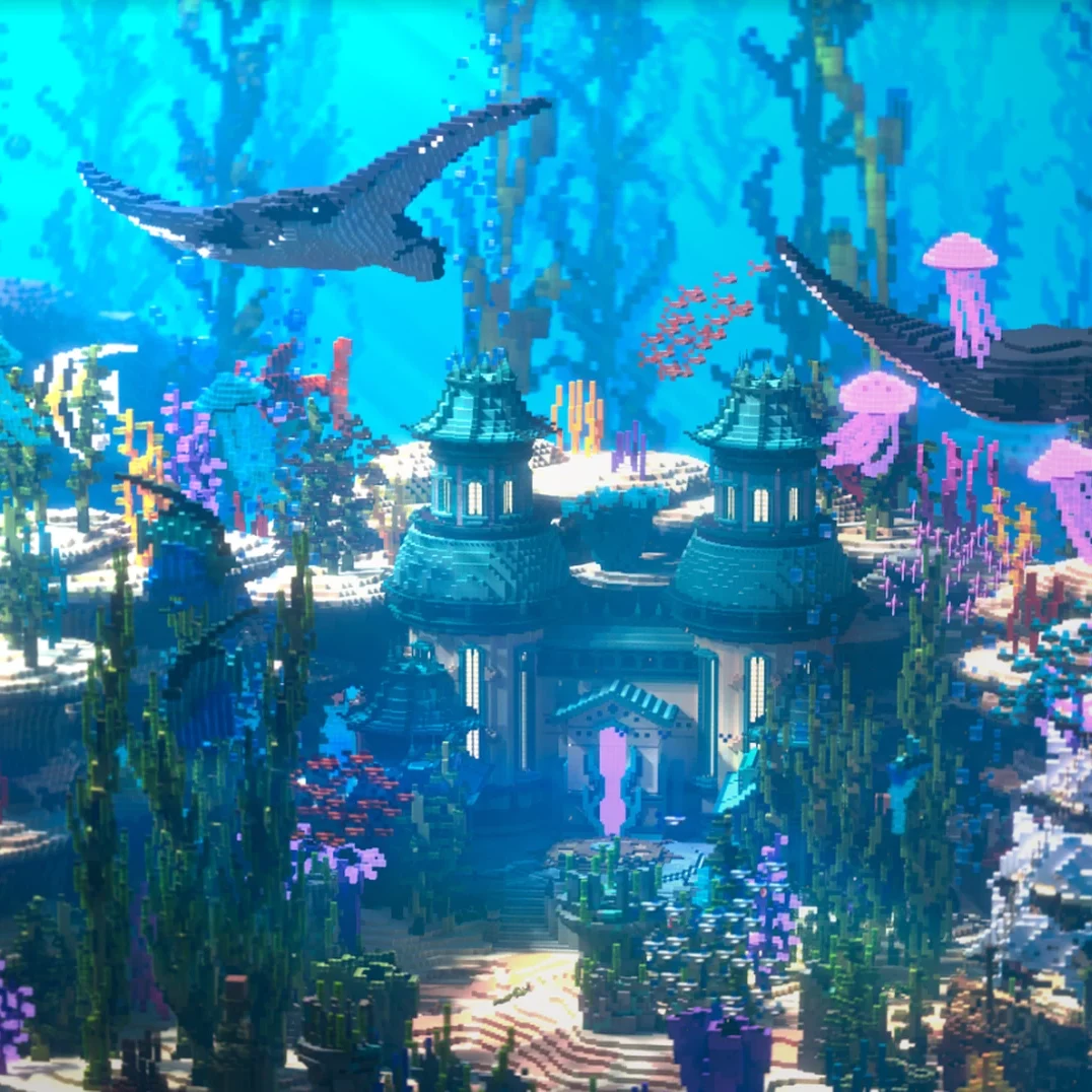 Minecraft Poseidon Skyblock lobby map render