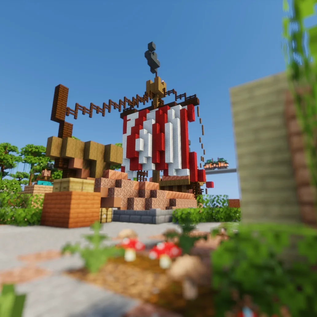 A boat on Vesteria faction survival server spawn Minecraft map